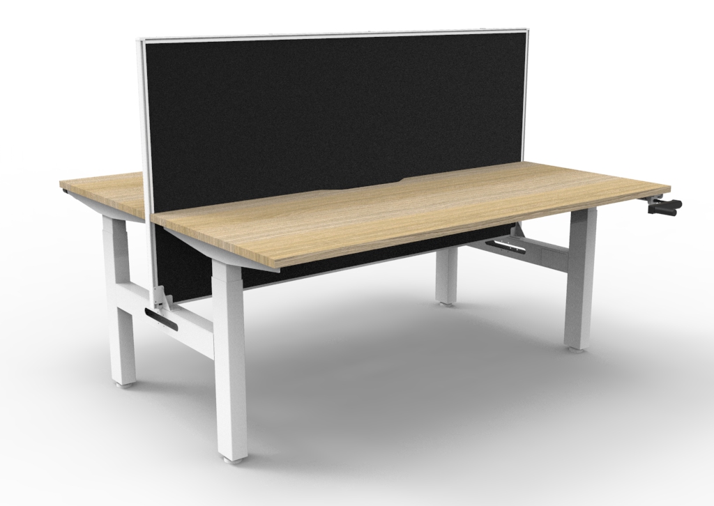 Boost Manual 2 Person Double Sided Workstation - With Screen